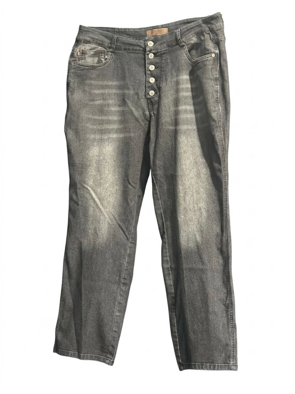 Judy Blue High Rise Button Fly Straight Leg
Gray Black Jeans Size 2XL